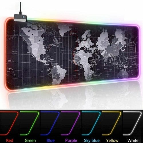 Dragon RGB Gaming Muispad Wereldkaart