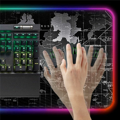Dragon RGB Gaming Muispad Wereldkaart