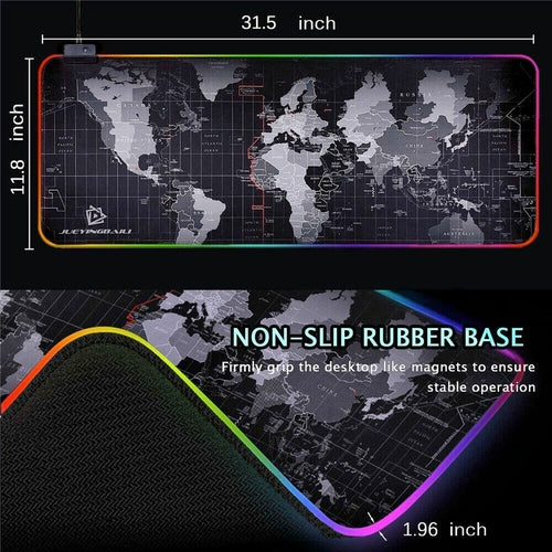 Dragon RGB Gaming Muispad Wereldkaart