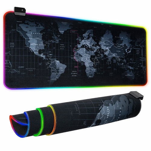 Dragon RGB Gaming Muispad Wereldkaart