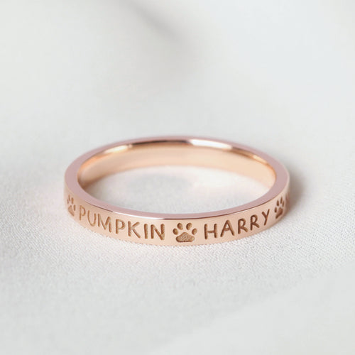 Hondennaam Ring, Hondenmoeder Cadeau, Herdenkingshuisdier Cadeau, Ring met Aangepaste Namen van Huisdieren