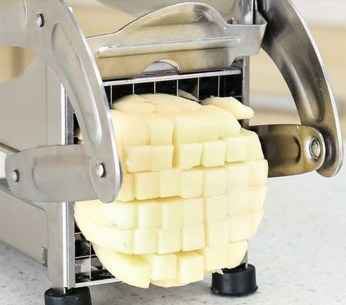 Roestvrijstalen Franse Frieten en Aardappelsnijder met 2 Verschillende Mesjes